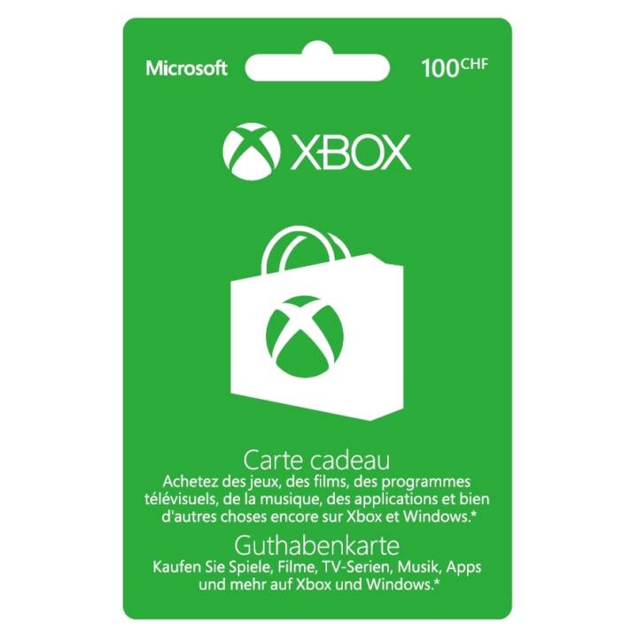 Xbox Live CHF 100  carte de crédit/cadeau (ESD, DE, FR)