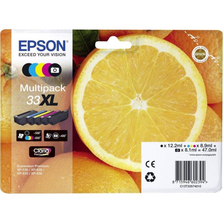 EPSON 33XL (Jaune, Noir, Magenta, Cyan, Photo noir, Multipack)