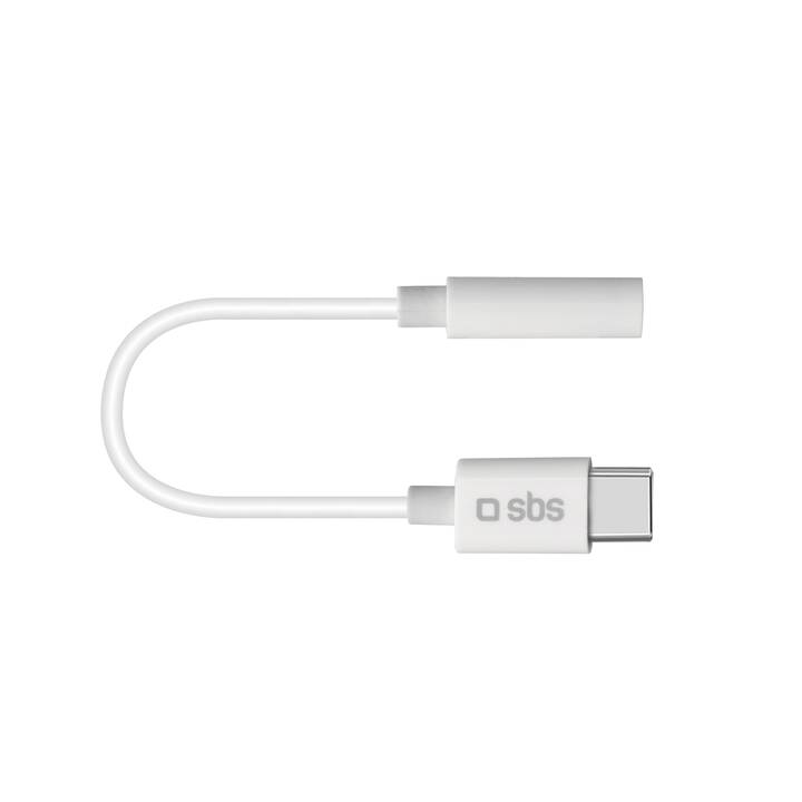 SBS Music & Calls Adapter (3.5 mm Klinke, USB Typ-C, 9 cm)