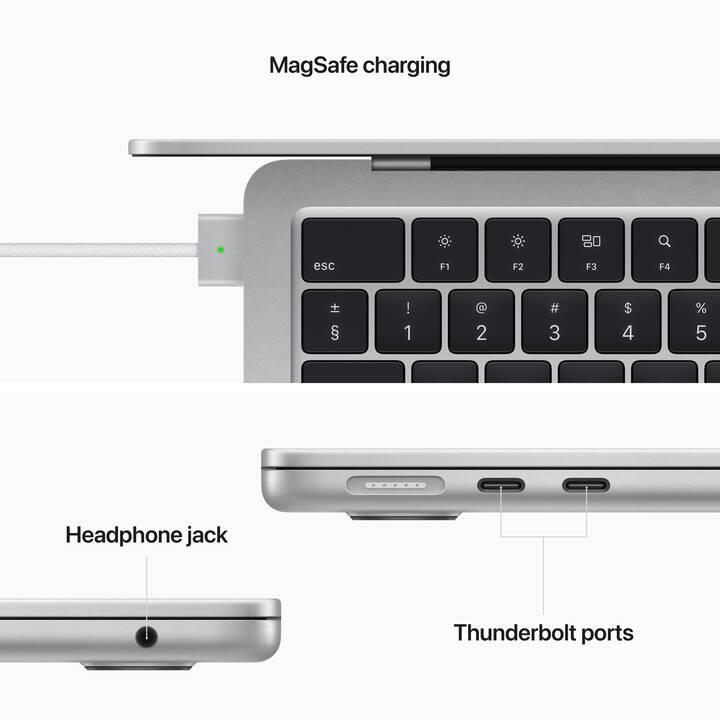 APPLE MacBook Air 2022 (13.6", Puce Apple M2, 8 GB RAM, 256 GB SSD)