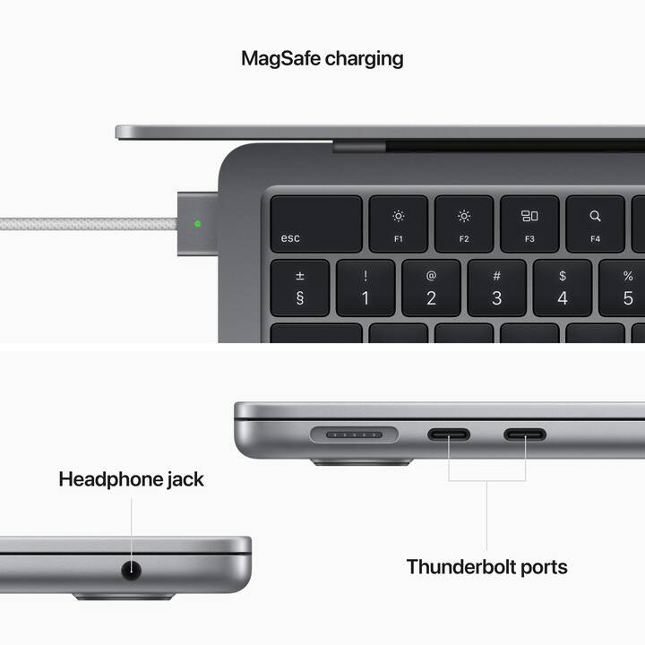 APPLE MacBook Air 2022 (13.6", Puce Apple M2, 8 GB RAM, 512 GB SSD)