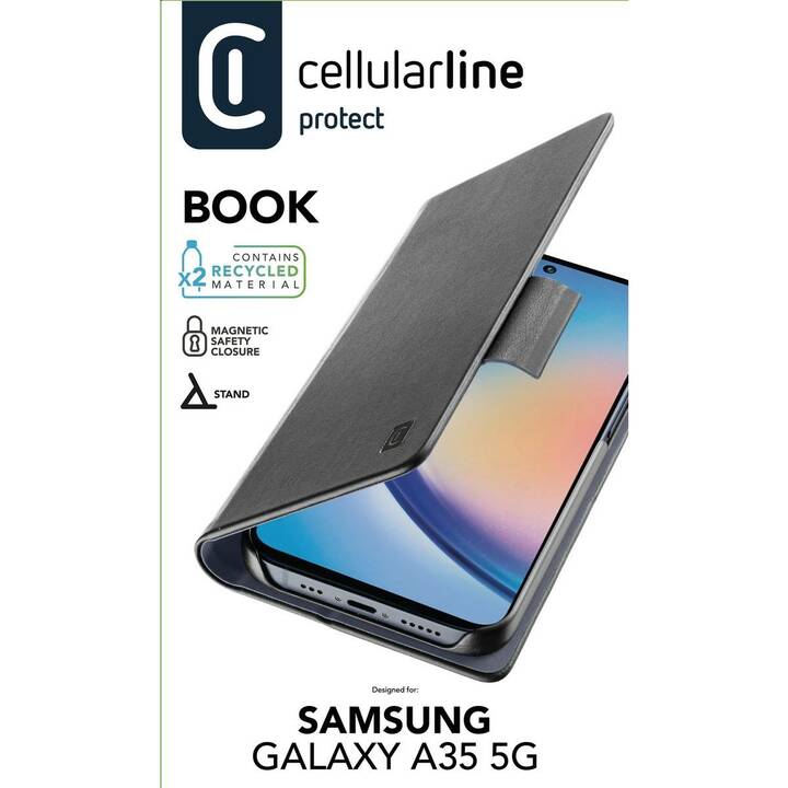 CELLULAR LINE Flipcover (Galaxy A35, Schwarz)