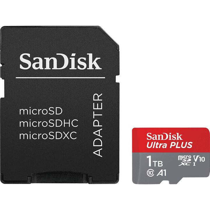 SANDISK MicroSDXC Ultra PLUS (Video Class 10, UHS-I Class 1, A1, 1000 GB, 160 MB/s)