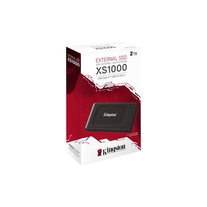 KINGSTON TECHNOLOGY XS1000 (USB Typ-C, 2000 GB, Schwarz)