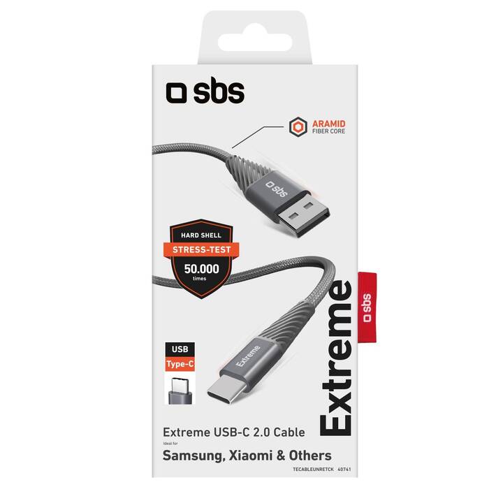 SBS Extreme Câble (USB Typ-A, USB Type-C, 1.5 m)