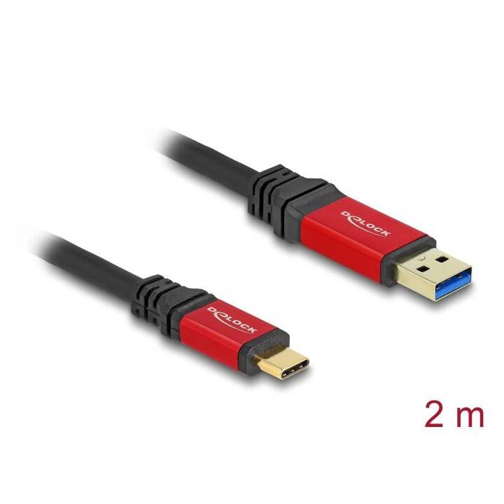 DELOCK Câble (USB 3.2 Gen 1 type-A, USB de type C, 2 m)