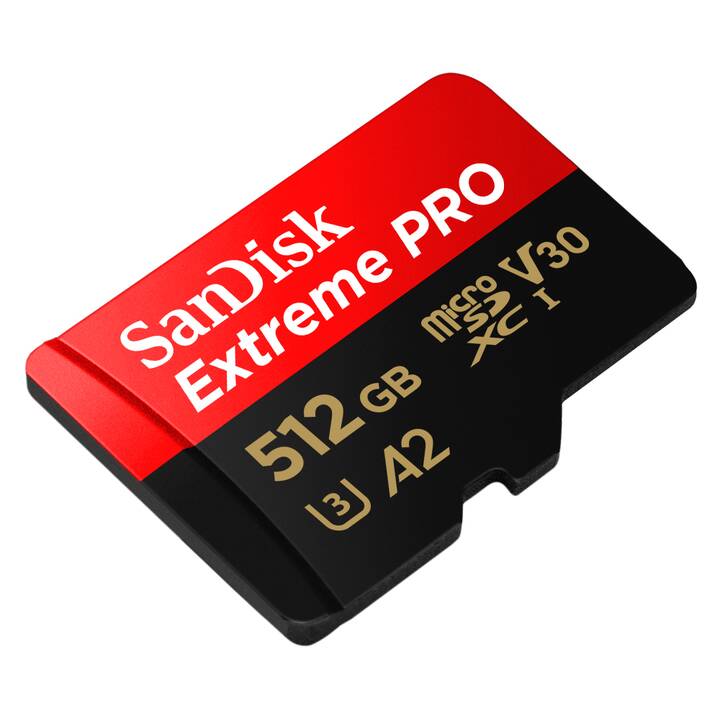 SANDISK MicroSDXC Extreme PRO 512 GB (Class 10, A2, Video Class 30, 200 MB/s)