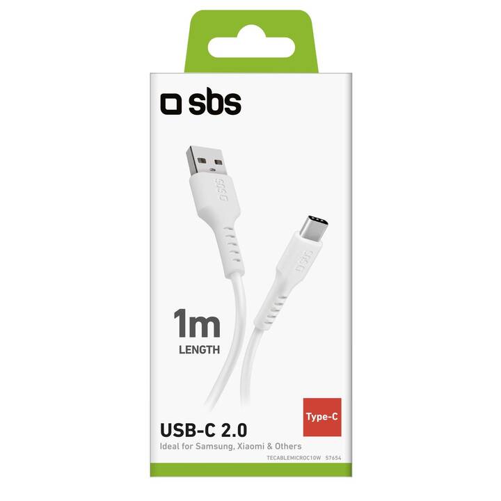 SBS Cavo (USB A, USB C, 1 m)