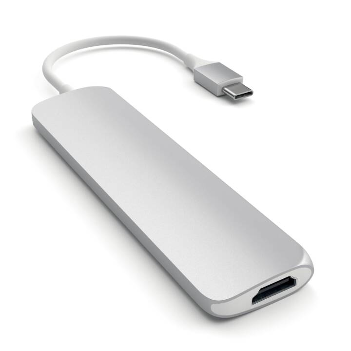 SATECHI Slim Multiport Adapter (4 Ports, USB Typ-A, USB Typ-C, HDMI)