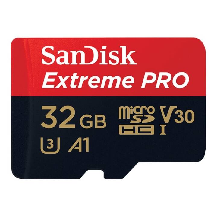 SANDISK MicroSD Extreme Pro (Video Class 30, UHS-I Class 3, 32 Go, 100 Mo/s)
