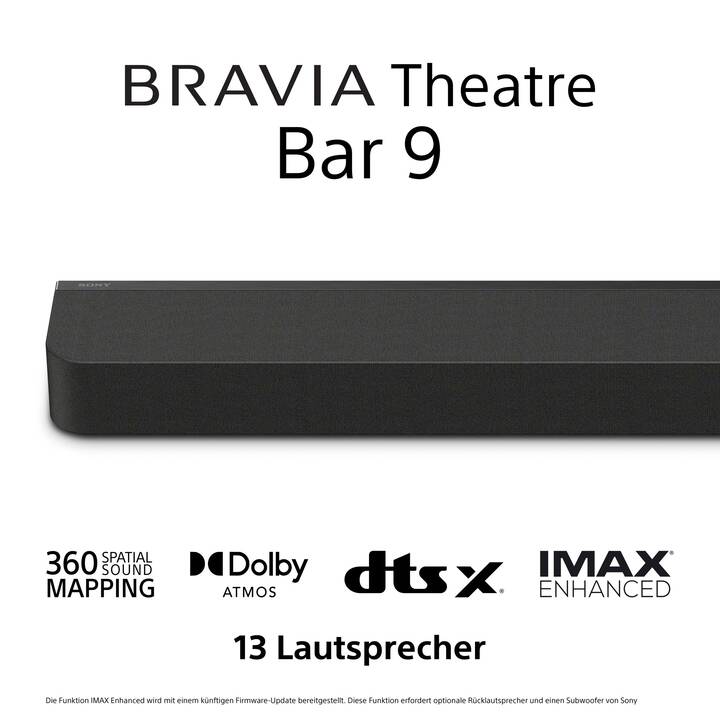 SONY BRAVIA Theatre Bar 9 (62 W, Schwarz, Surround Sound)