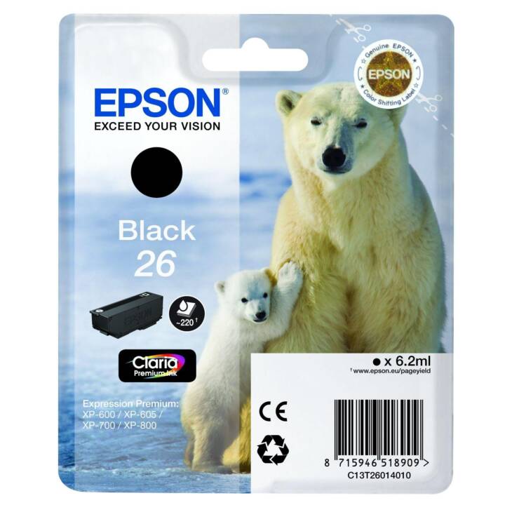 EPSON T26014012 (Noir, 1 pièce)