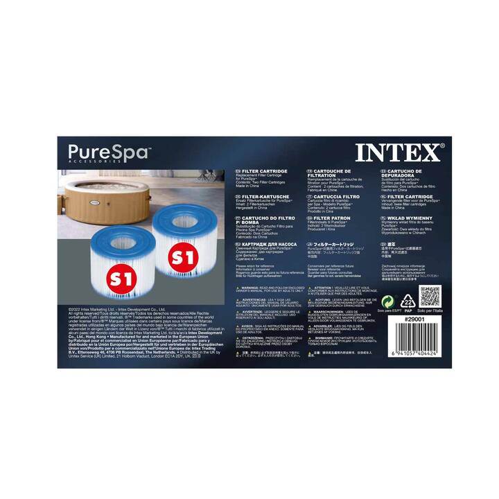 INTEX Cartouche de filtre Duo Pack (10.80 cm, S1)
