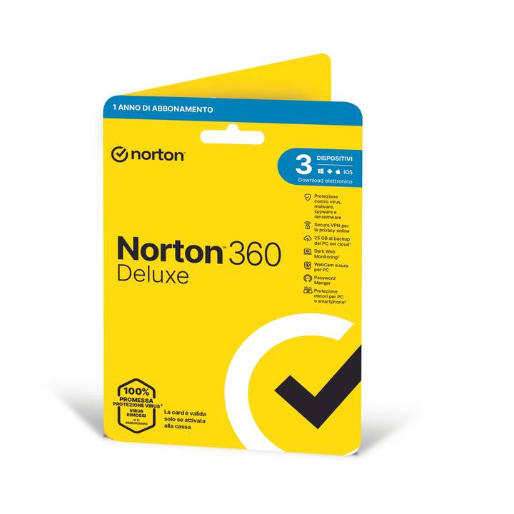 NORTON 360 Deluxe (Licence, 3x, 1 année, Italien)