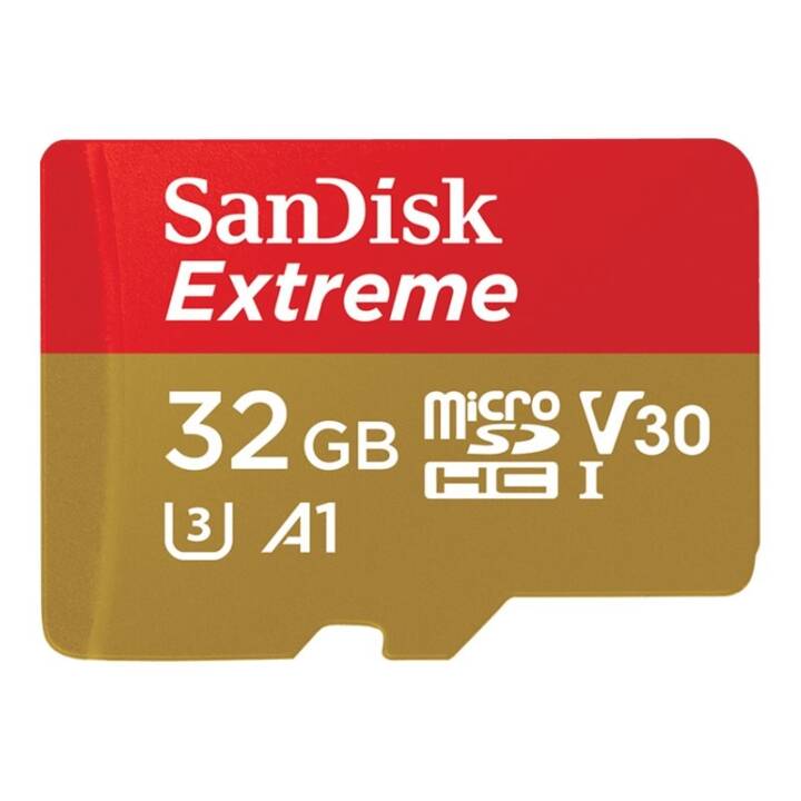 SANDISK MicroSDHC Extreme (UHS-I Class 3, A1, Video Class 30, 32 Go, 100 Mo/s)