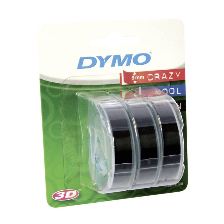 DYMO 3D Bande de gaufrage (Blanc / Noir, 9 mm)