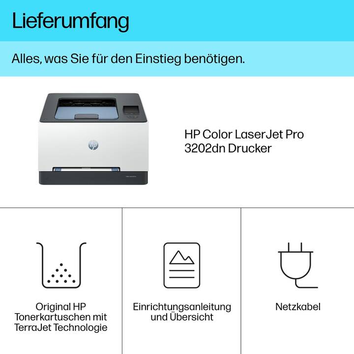 HP Color LaserJet Pro 3202dn (Stampante laser, Colori, Wi-Fi Direct, WLAN)