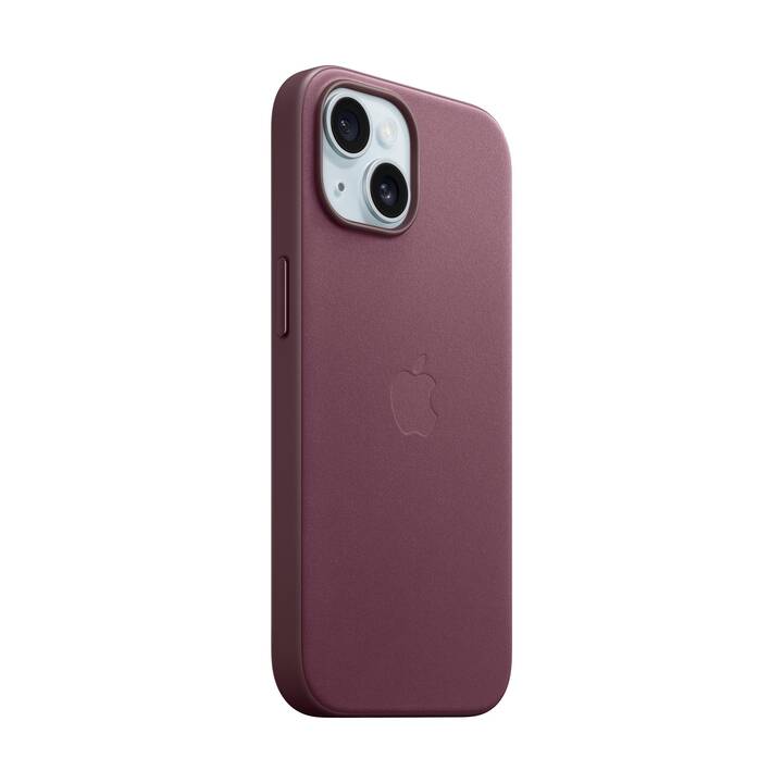 APPLE Backcover Fine Woven (iPhone 15, Rouge mûre)