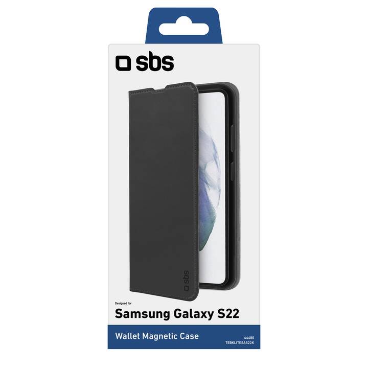 SBS Flipcover Wallet (Galaxy S22 5G, Schwarz)