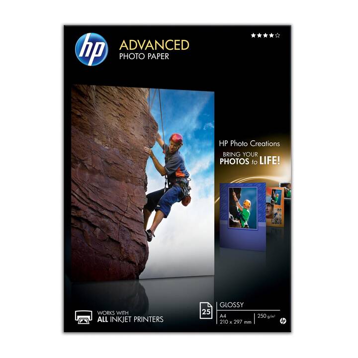 HP Advanced Fotopapier (25 Blatt, A4, 250 g/m2)