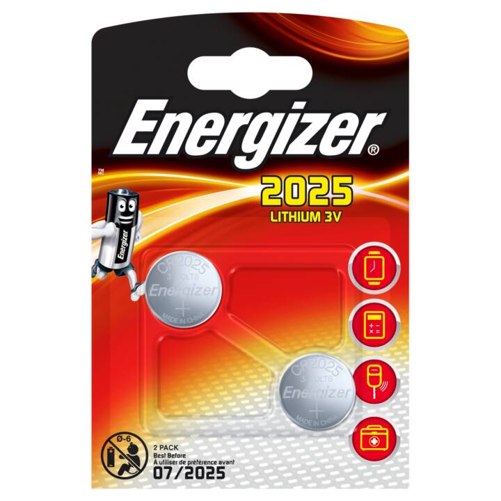 ENERGIZER Batterie (CR2025, 2 Stück)