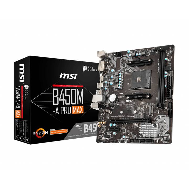 MSI B450M-A PRO MAX (AM4, AMD B450, Micro ATX)