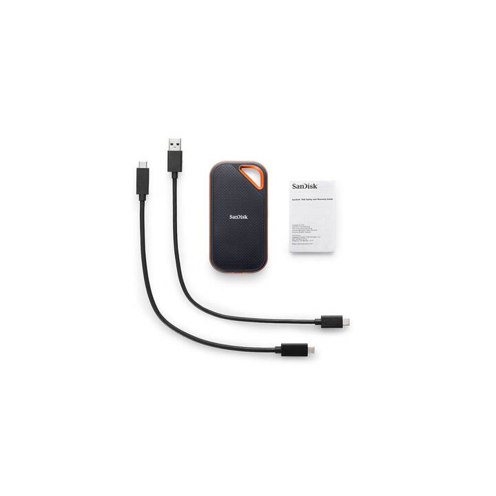 SANDISK Extreme Pro Portable V2 (USB Typ-A, 4 TB, Orange, Schwarz)