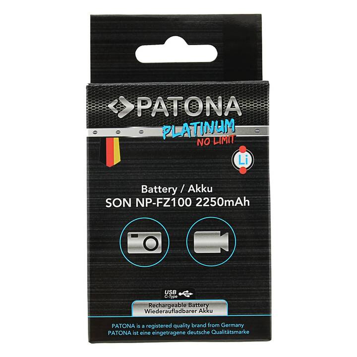 PATONA Sony NP-FZ100 Kamera-Akku (Lithium-Ionen, 2250 mAh)