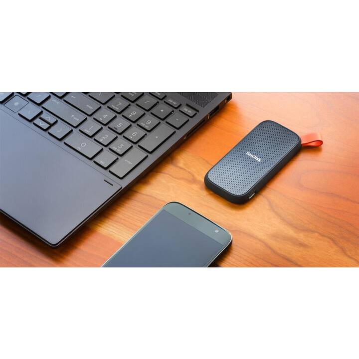 SANDISK E30 (USB Typ-A, 2000 GB, Orange, Schwarz)