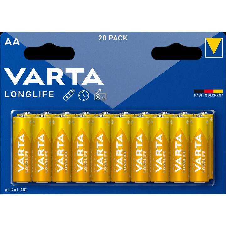 VARTA Longlife Batterie (AA / Mignon / LR6, 20 pièce)