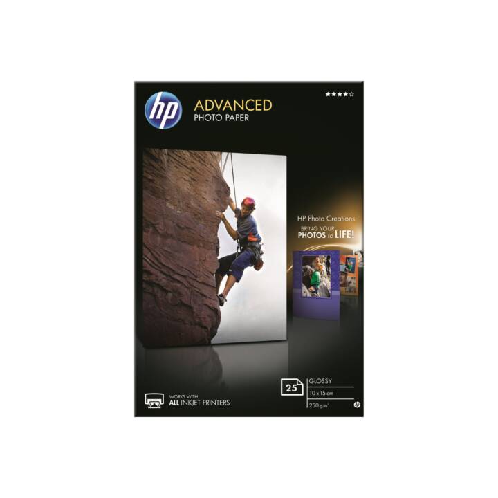 HP Fotopapier (25 Blatt, 100 x 150 mm, 250 g/m2)