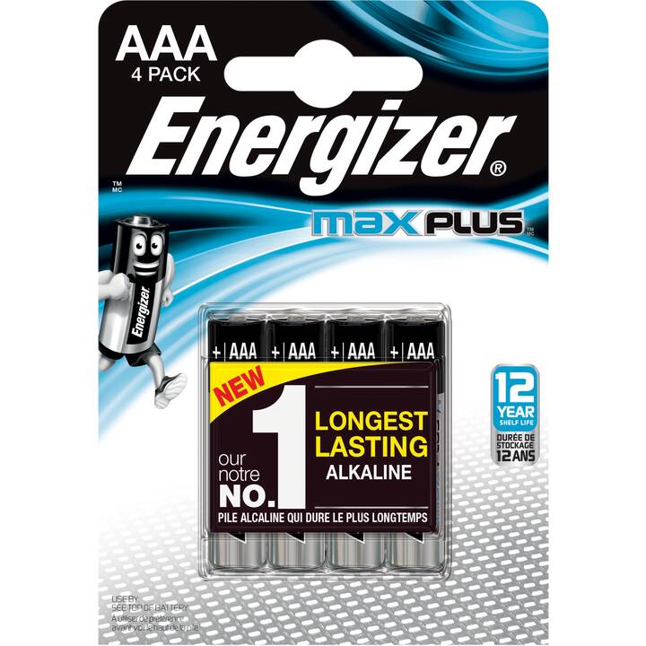 ENERGIZER Max Plus Alkaline Batterie (AAA / Micro / LR03, 4 Stück)