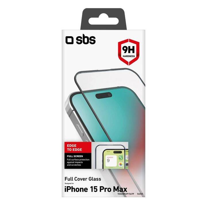 SBS Displayschutzglas (iPhone 15 Pro Max)