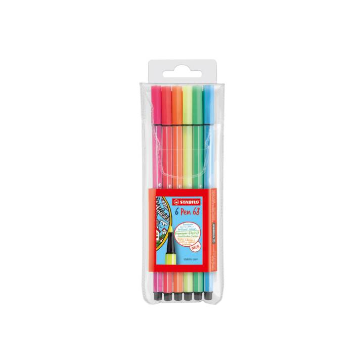 Fasermaler Pen 68 1mm 6 Farben neon