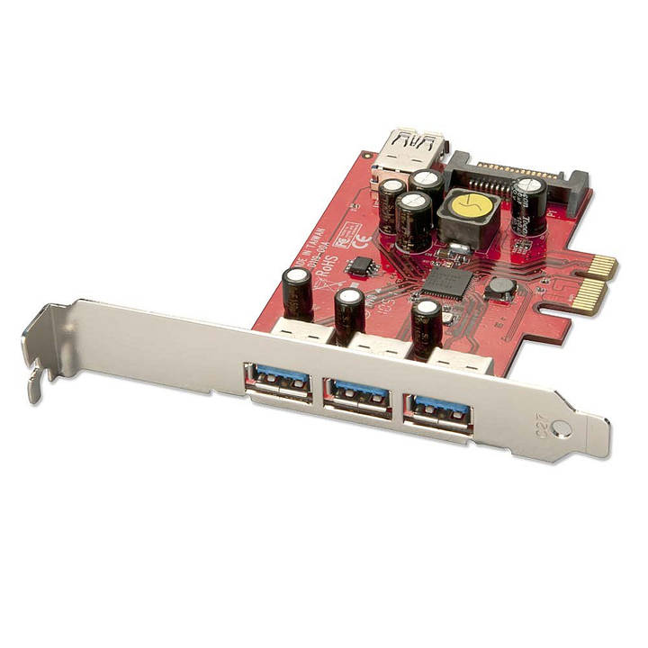USB 3.0 Card 3 + 1 Port USB-Adapter (4 Anschlüsse) USB 3.0 Card 3 + 1 Port USB-Adapter (4 Anschlüsse)