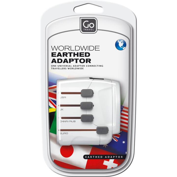 Reisestromadapter Worldwide Earthed GO407 (Schukosteckdose, Commonwealth-Steckdose, IT, USA, Typ F, Typ G, Typ I, Typ L, Typ B / USA,