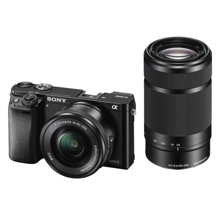 SONY Alpha a6000 + E PZ 16–50mm F3.5–5.6 OSS + E 55-210mm F4.5-6.3 OSS Kit (24.3 MP, WLAN)