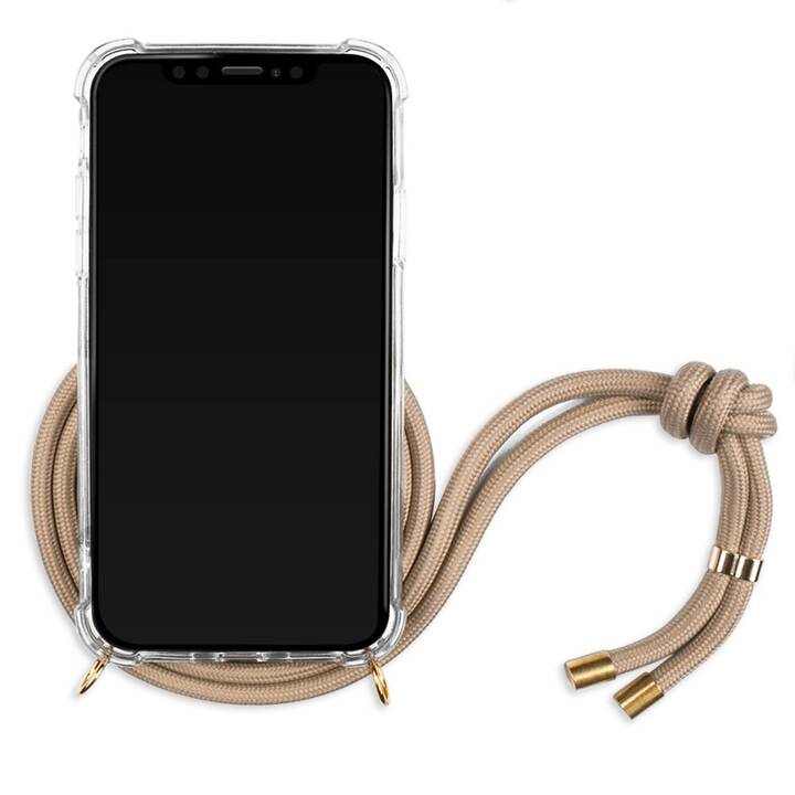Backcover mit Kordel Necklace (iPhone 11 Pro, Braun, Transparent)