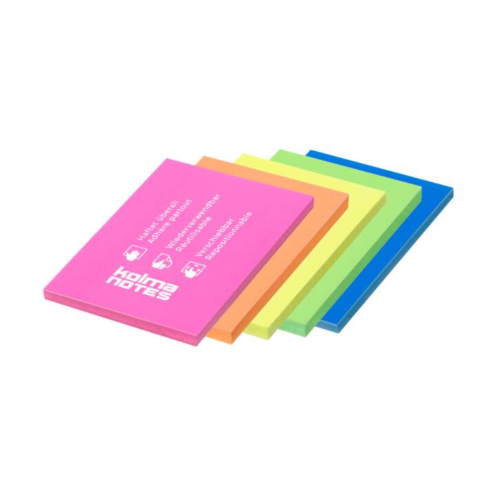 Haftnotizen (74 mm x 105 mm, Rosa, Orange, Gelb, Grün, Blau)