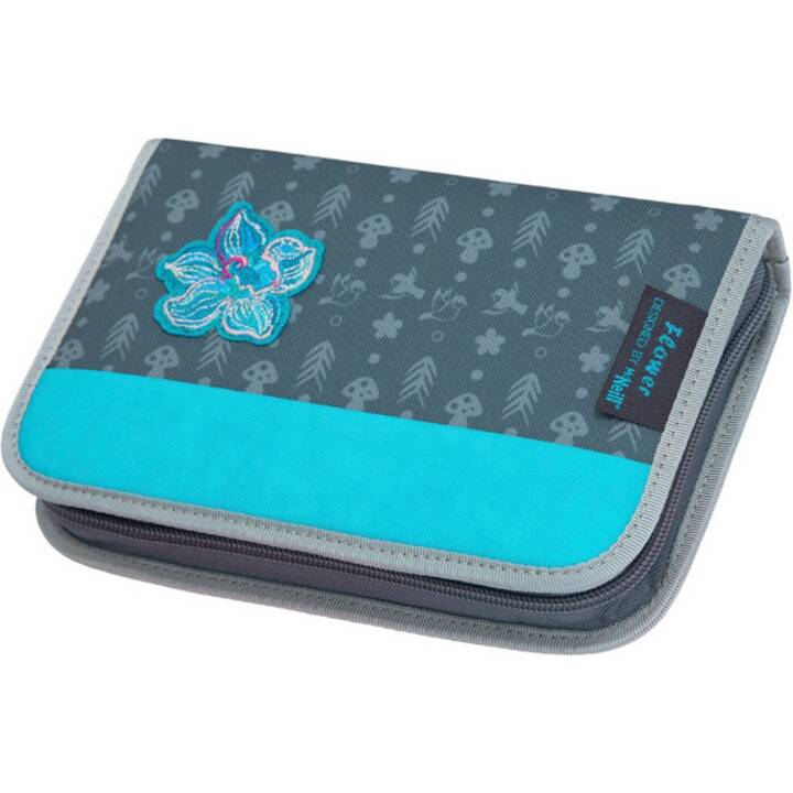 Flower Etui (Grau, Hellblau)