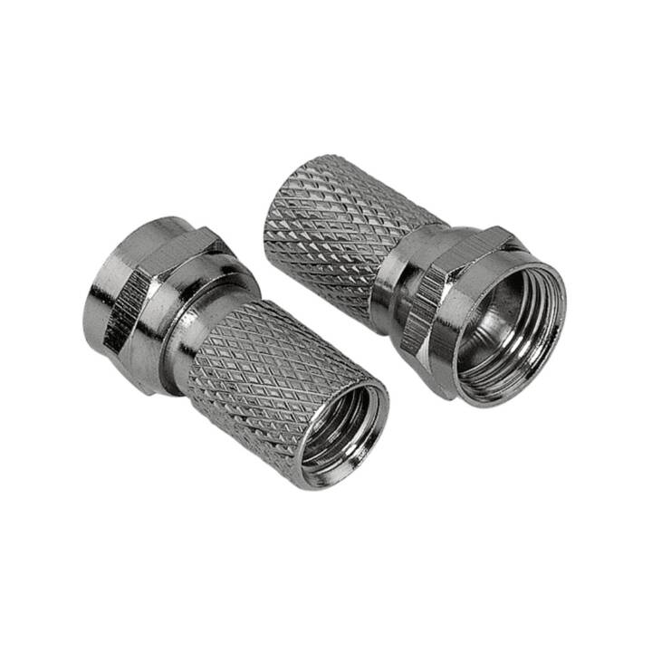 F-Stecker, 6,5 mm, schraubbar, 2 Stück