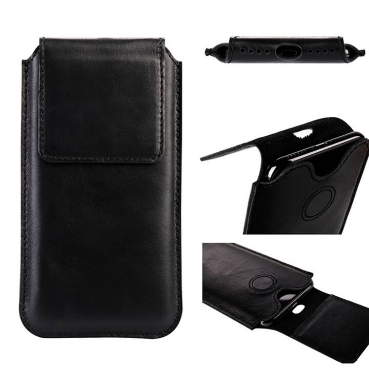 EG Jisoncase Ledertasche für Apple iPhone X XS - Schwarz