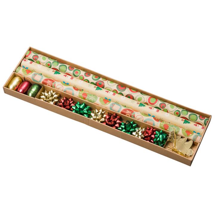 Geschenkpapier Set X-Mas (70 cm x 200 cm, Mehrfarbig, Weihnachten)