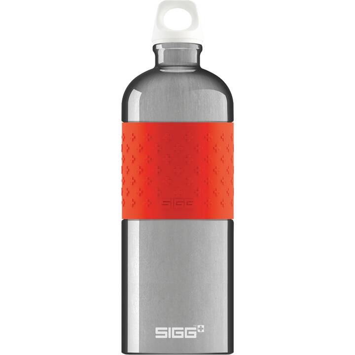 Sportflasche (1000 ml, Aluminium, Rot)