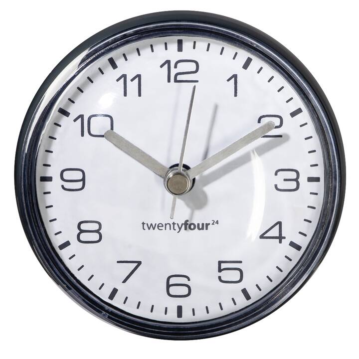 Mini Analoge Badezimmeruhr (7 cm, Schwarz)