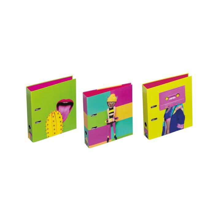 Ordner (A4, 7.5 cm, Mehrfarbig)