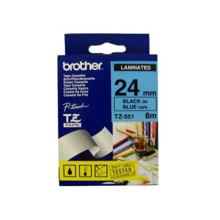 TZe551 Farbband (2.4 cm x 800 cm, Schwarz / Blau)