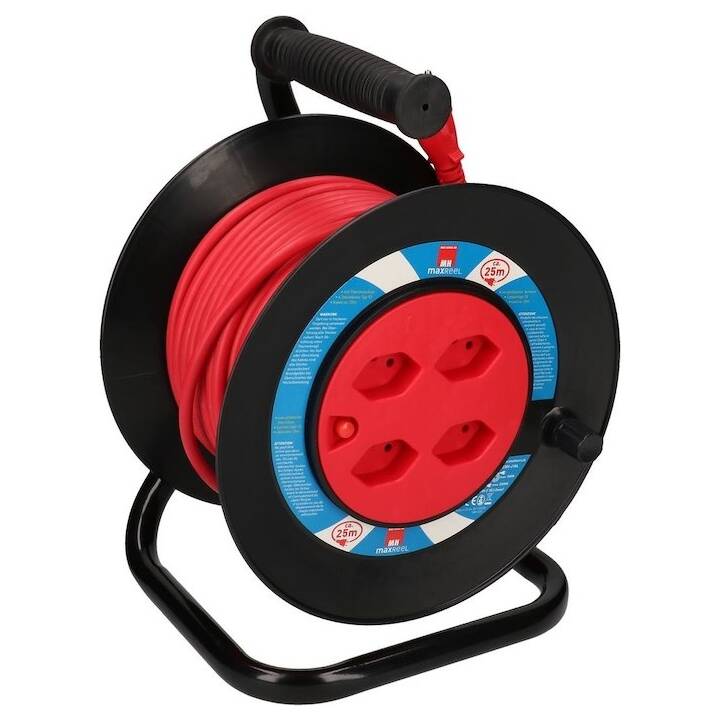 MAX HAURI Kabelrolle 4xTyp13 Länge 25 m, Rot