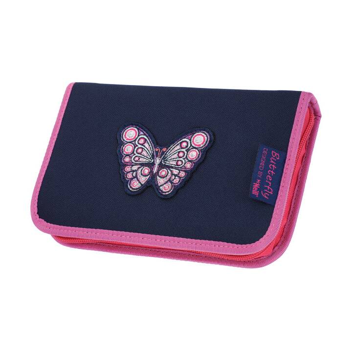 Butterfly Etui (Dunkelblau, Pink)