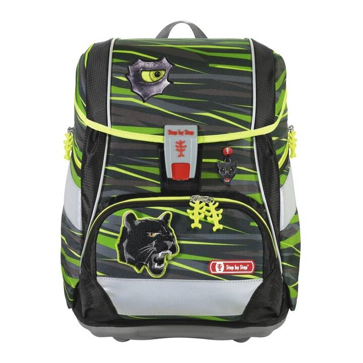 Schulranzen 2 in 1 Plus Wild Cat (19 l, Schwarz, Grün, Grau)